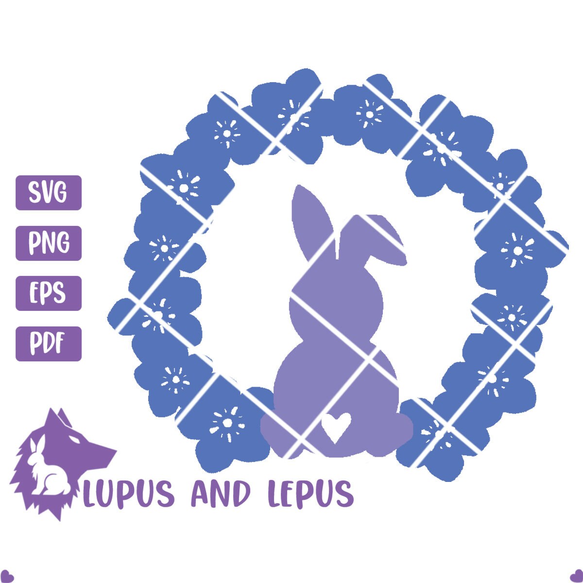 DIGITAL FILE - bunny wreath svg, bunny svg, wreath svg, flower svg, spring svg, easter svg, easter wreath svg, rabbit svg, rabbit wreath svg