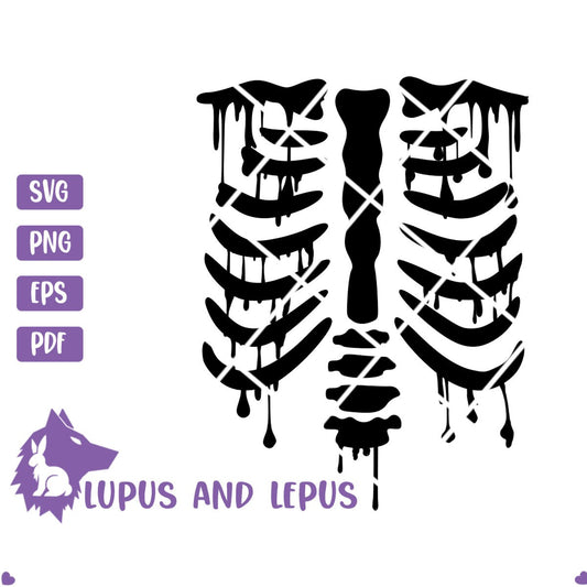 Digital File - skeleton svg, bones svg, emo svg, dripping skeleton svg, halloween svg, chest svg,dripping ribs svg, horror svg, gothic svg,
