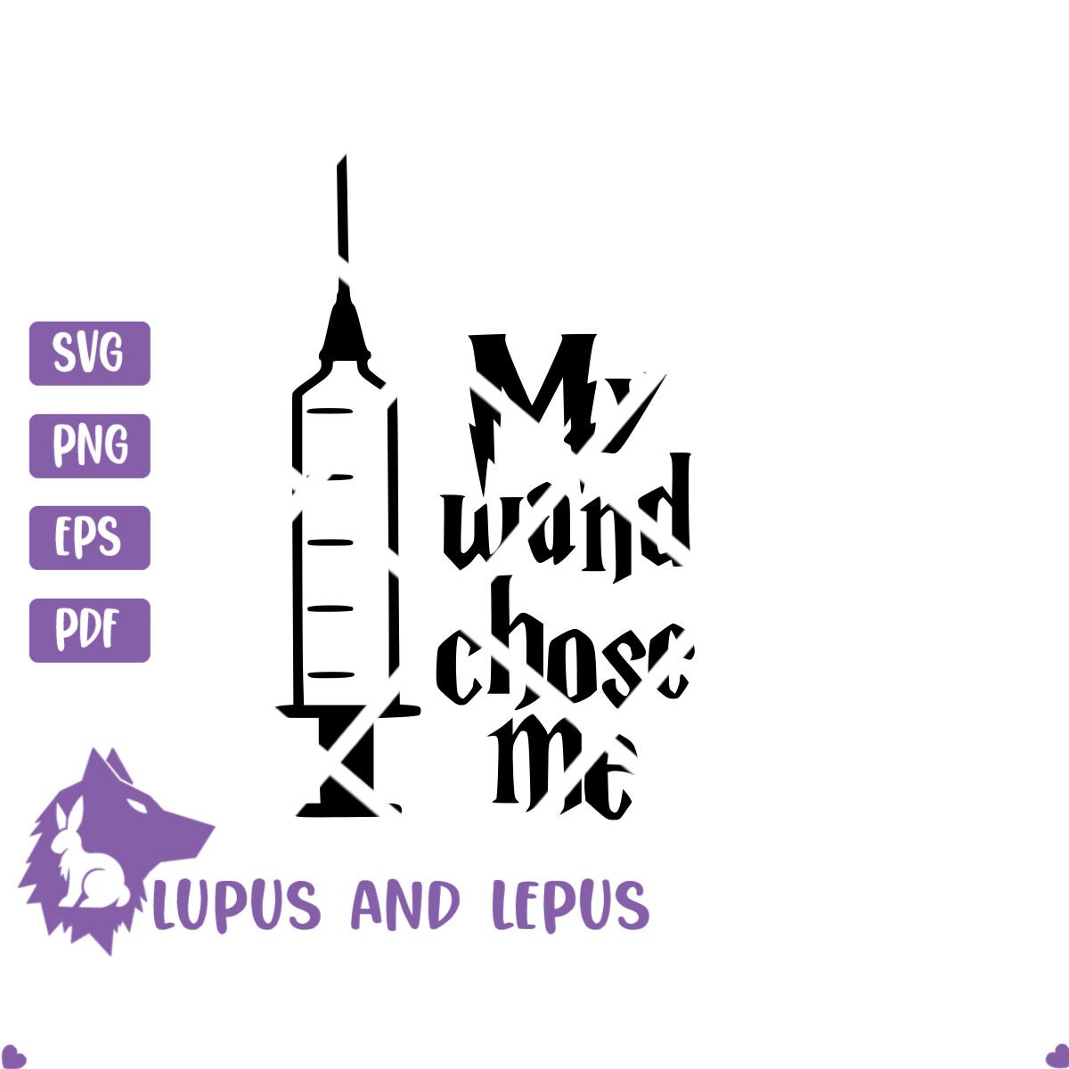 Digital File - my wand chose me, wand svg, nerdy svg, phlebotomy svg, vampire svg, needle svg, phlebotomist gift (eps, svg, pdf, png, jpeg)