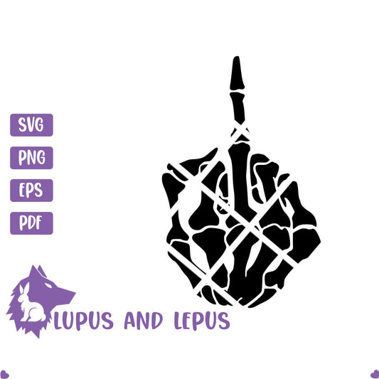 Digital File- middle finger svg, giving the bird, fuck svg, flipping off svg, halloween svg, fuck off svg, fuck you svg, skeleton svg,