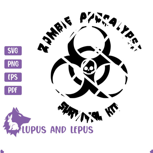 Digital File - zombie svg, zombie apocalypse svg, horror svg, halloween svg, survival kit svg, first aid svg, end times svg, gag gift svg