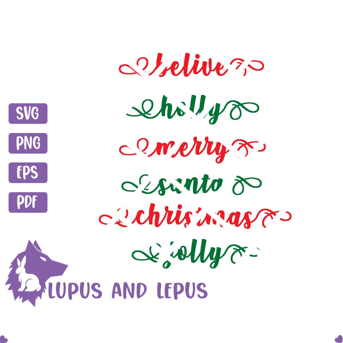 Digital File - Christmas text svg, Christmas Words SVG File, Christmas SVG, holiday text svg, font svg (eps, svg, pdf, png, jpeg)