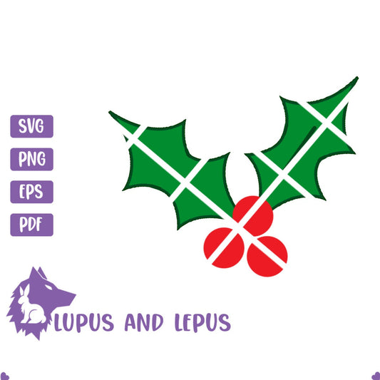 Digital File - holly svg, holly leaf svg, christmas svg, hollidays svg, berry svg, christmas holly svg (eps, svg, pdf, png, jpeg)