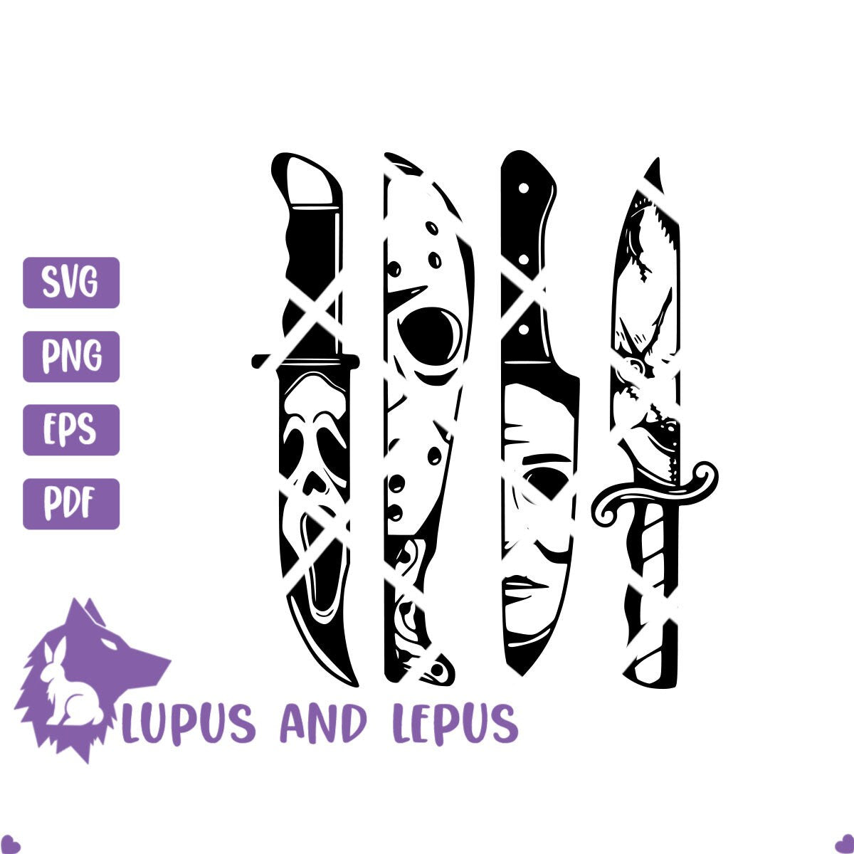 Digital File horror knives svg, scream svg, chucky svg, jason svg, horror svg, slasher svg, freddy svg, just the tip svg, bloody knife svg,