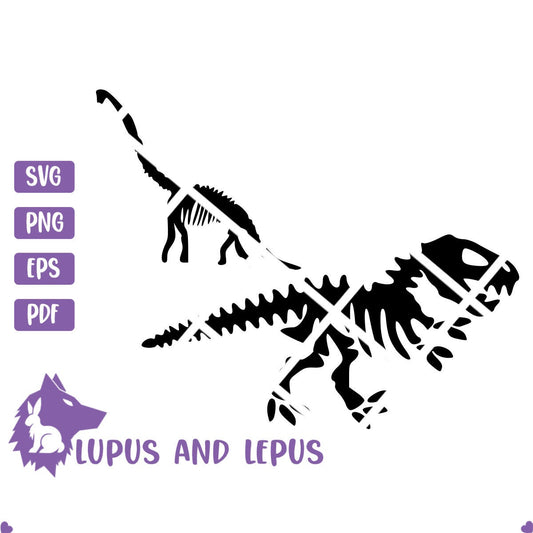 Digital File- skeleton svg, trex svg, dino svg, dinosaur svg, dino skeleton svg, halloween svg, cute skeleton svg, cute dino svg, bone svg
