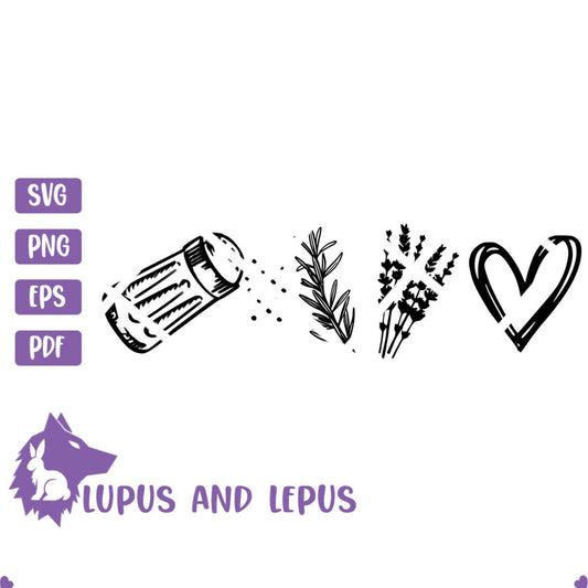 Digital File - practical magic svg, salt svg, rosemary svg, lavender svg, love svg, halloween svg, midnight margaritas, basic witch svg