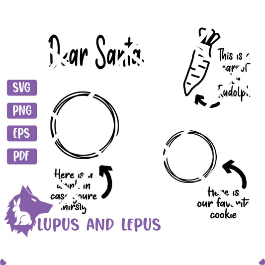Digital File - dear Santa, dear Santa svg, Santa svg, kids craft svg, cookie tray svg, Santa tray svg (eps, svg, pdf, png, jpeg)