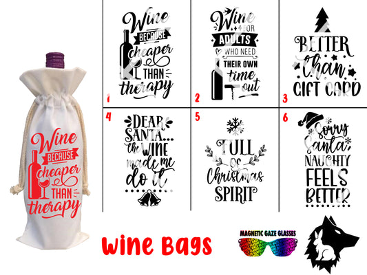 Wine Bag - (C) wine bag gift, gift for boss, gift for employee, gift for family, bag, custom, Christmas gift, xmas gift, gift, custom gift, customized gift, alcohol, bottle of wine bag, bottle of wine, spirits