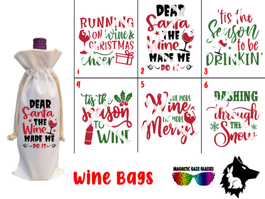 Wine Bag - (I) wine bag gift, gift for boss, gift for employee, gift for family, bag, custom, Christmas gift, xmas gift, gift, custom gift, customized gift, alcohol, bottle of wine bag, bottle of wine, spirits