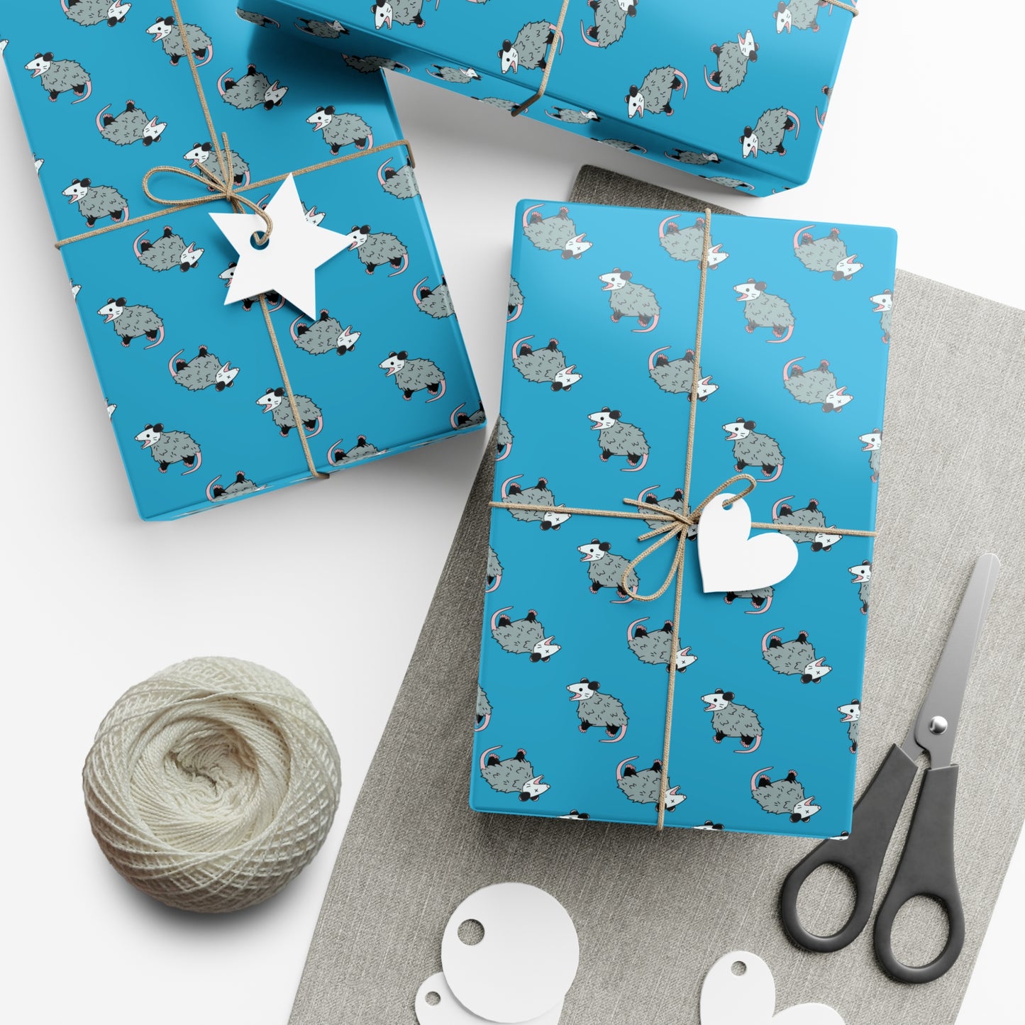 (Blue) possum wrapping paper, opossum wrapping paper, wrapping paper, gift wrap, possum gift wrap, opossum gift wrap, oppi, possi, cute possum