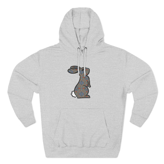 marriott carpet rabbit, hoodie, Three-Panel Fleece Hoodie, carpet cult rabbit, carpet cult bunny, marriott carpet bunny, bunny hutch, the hutch, carpet cult, marriott carpet, dragon con, parody