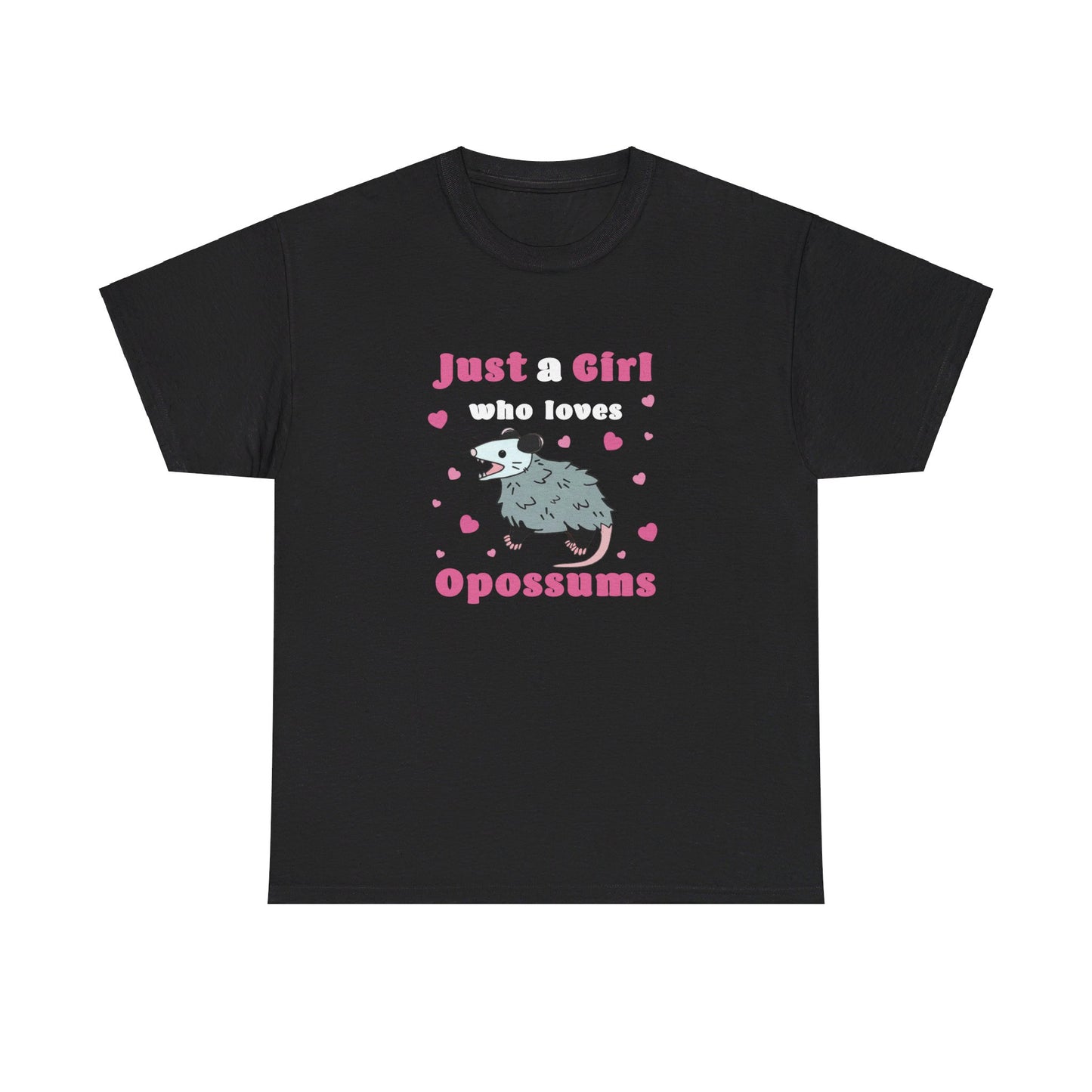 just a girl who loves possums shirt,Unisex Heavy Cotton Tee, possum shirt, opossum shirt, possi shirt, oppi shirt, possum love, opossum tshirt, possum tshirt