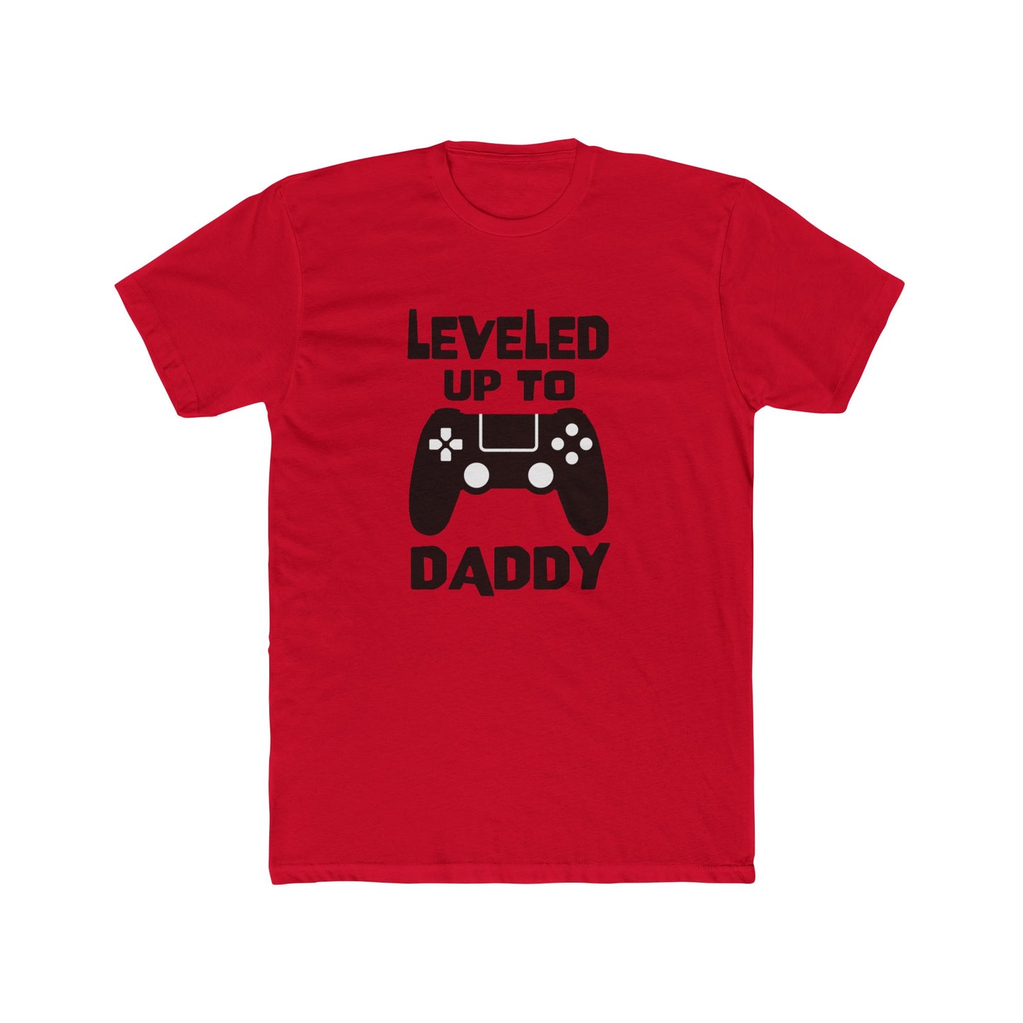 Leveled up to daddy, Unisex Cotton Crew Tee, dad, father, daddy, grandad, fathers day, shirt for dad, gift for dad, gift for fathers day