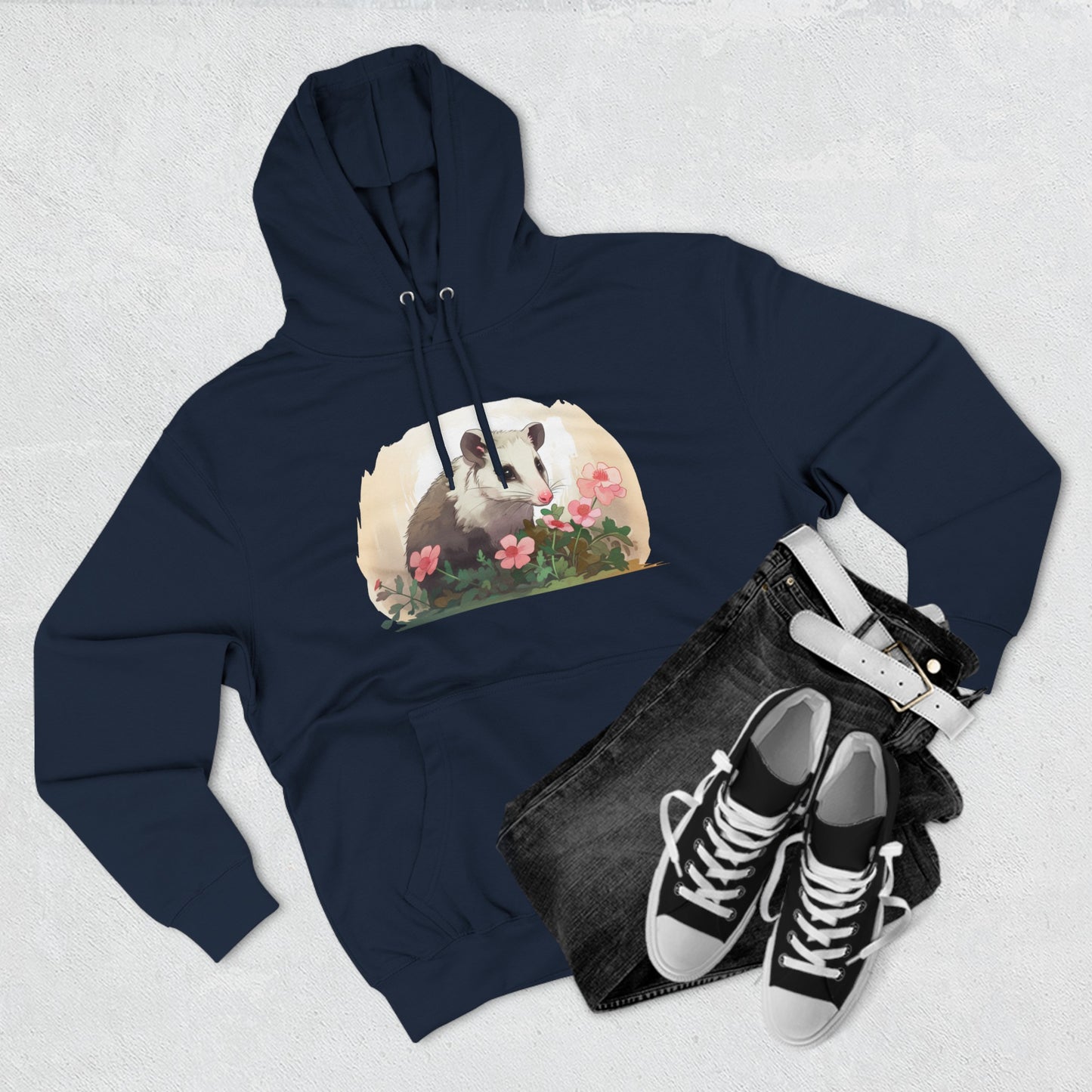 sweet possum, hoodie, Three-Panel Fleece Hoodie, opossum, possum, oppi, possum hoodie, opossum hoodie, possum love