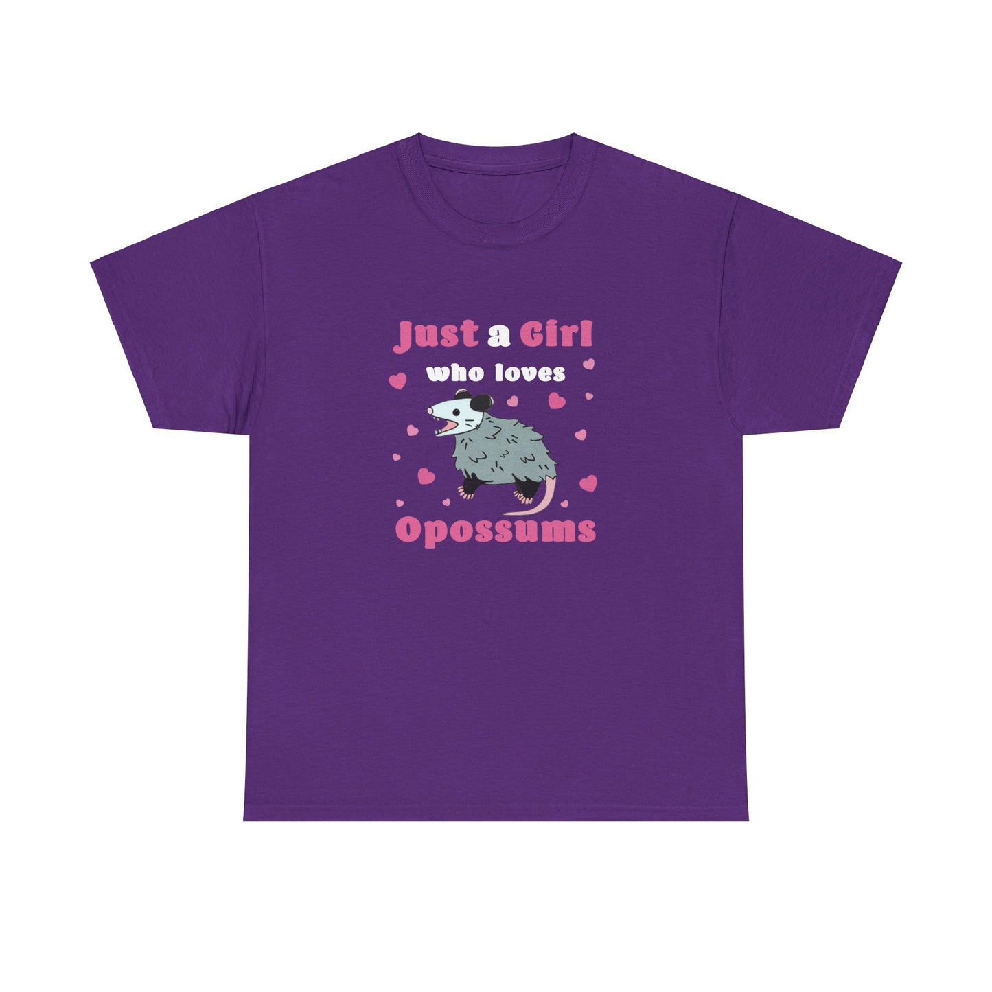 just a girl who loves possums shirt,Unisex Heavy Cotton Tee, possum shirt, opossum shirt, possi shirt, oppi shirt, possum love, opossum tshirt, possum tshirt