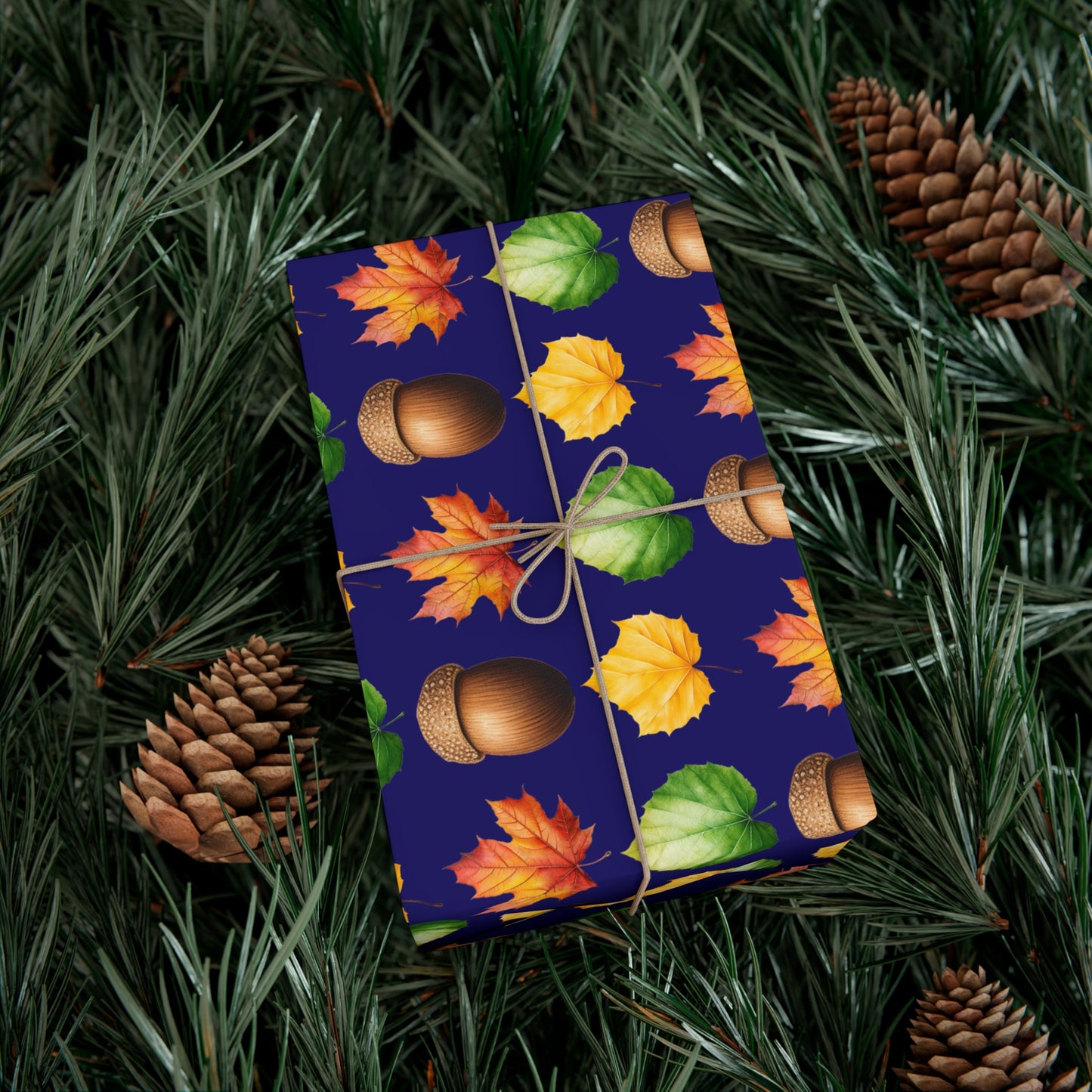 fall gift wrap, fall wrapping paper, wrapping paper, gift wrap, acorn, leaves, fall leaves, fall, cute fall wrapping paper