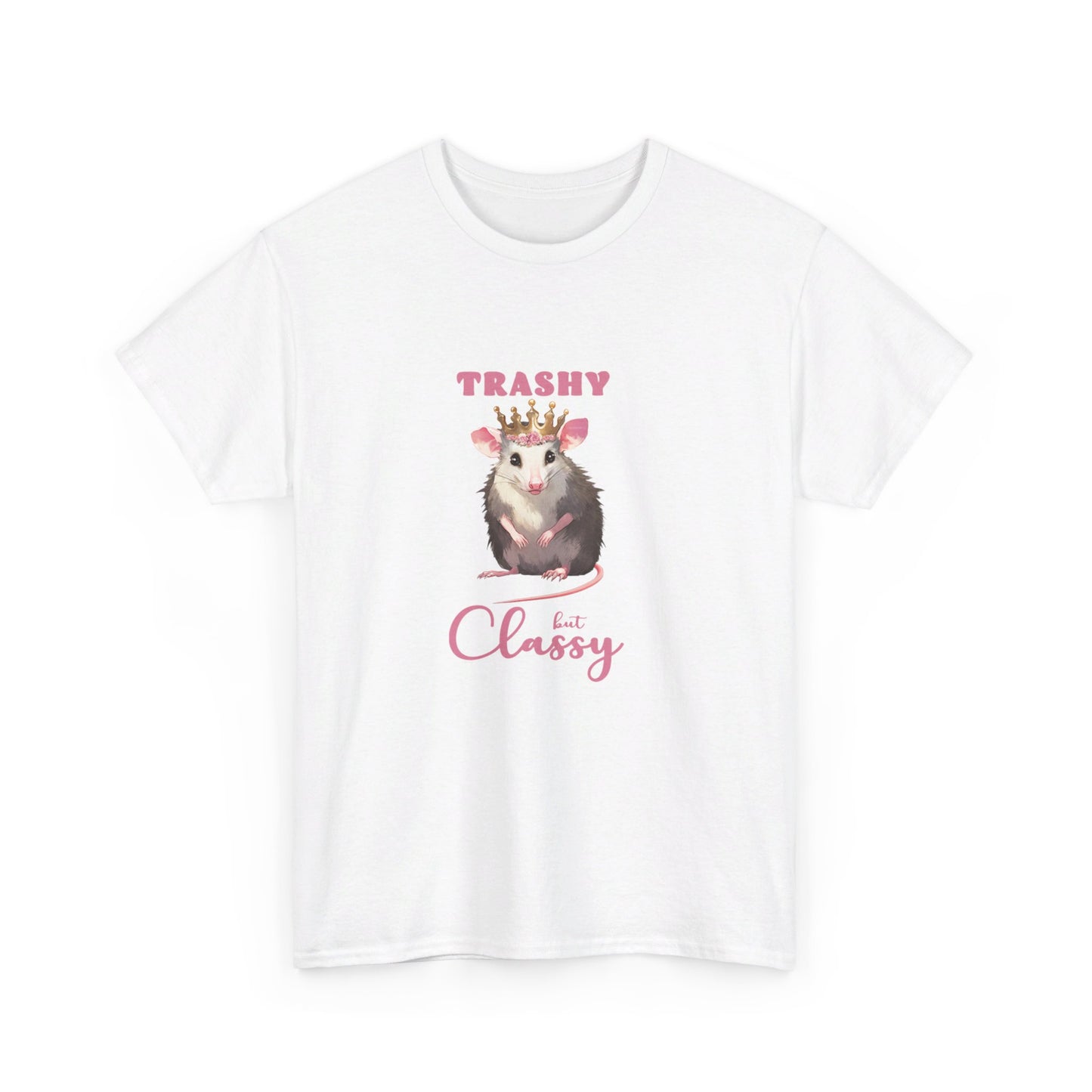 trashy but classy possum shirt, Unisex Heavy Cotton Tee, possum shirt, opossum shirt, possi shirt, oppi shirt, possum love, opossum tshirt, possum tshirt