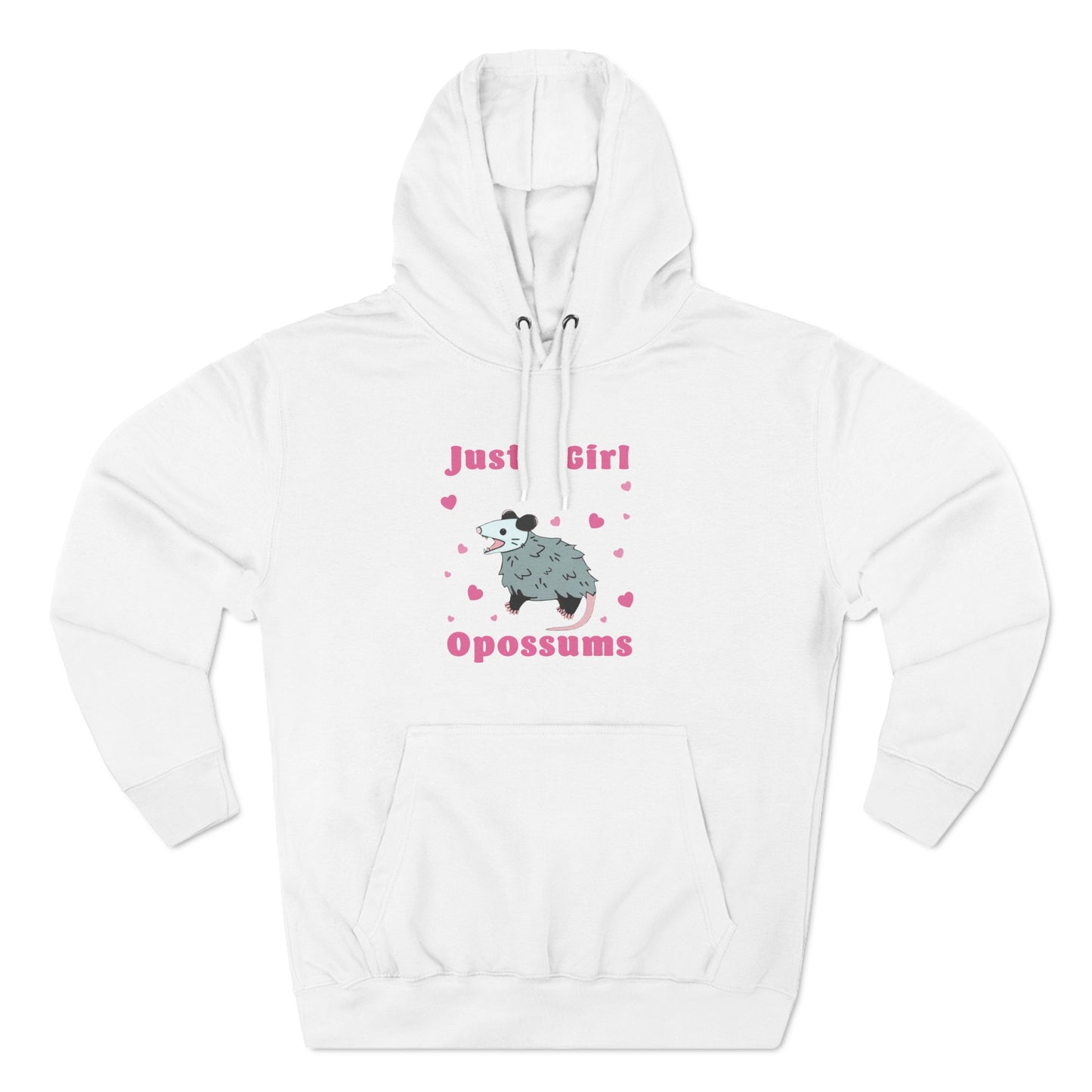 Just a girl who loves opossums, hoodie, Three-Panel Fleece Hoodie, opossum, possum, oppi, possum hoodie, opossum hoodie, possum love