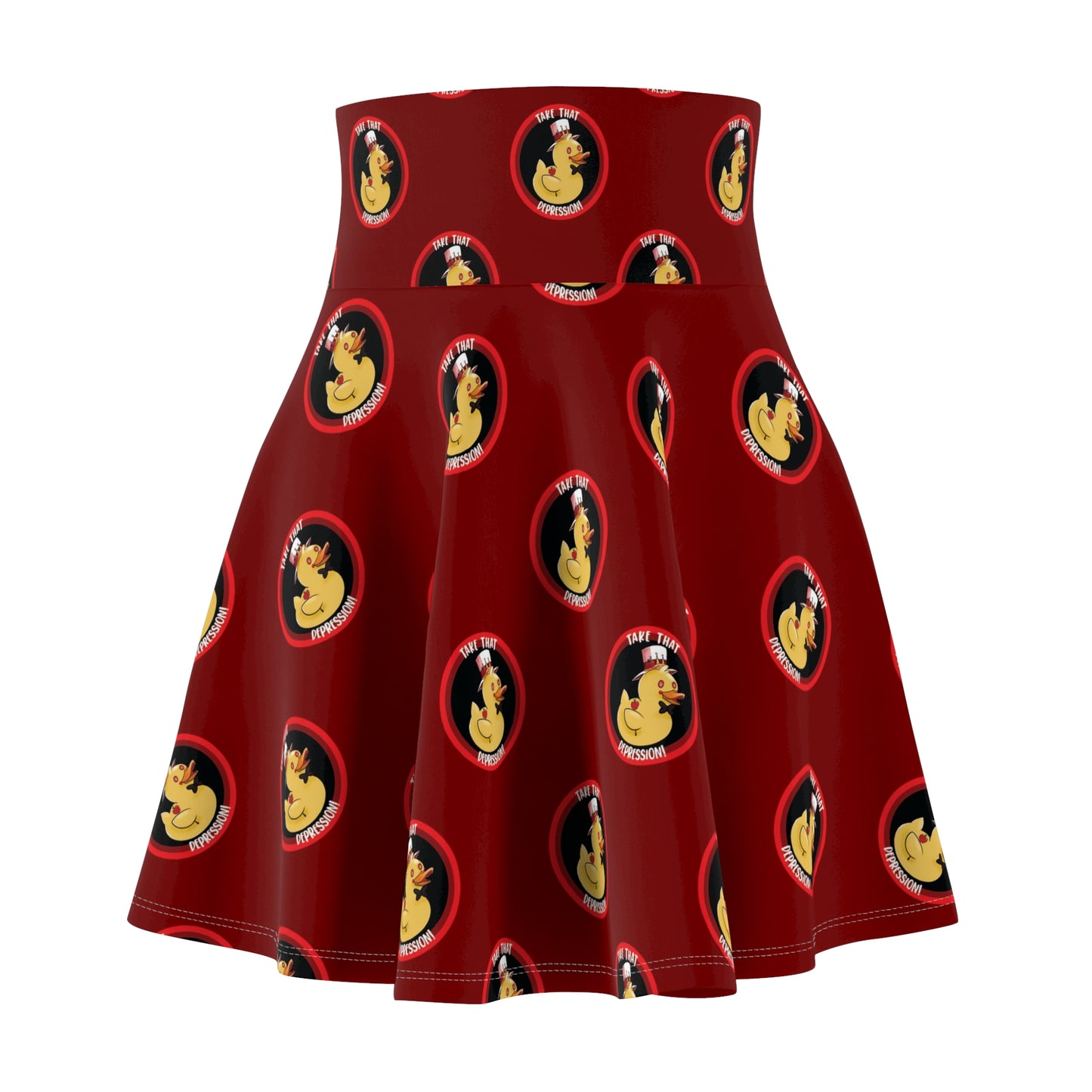 take that depression skirt, Women's Skater Skirt, parody, inside joke, hazbin, lucifer, hell, take that depression, depression, take that depression skirt, depression skirt, hotel