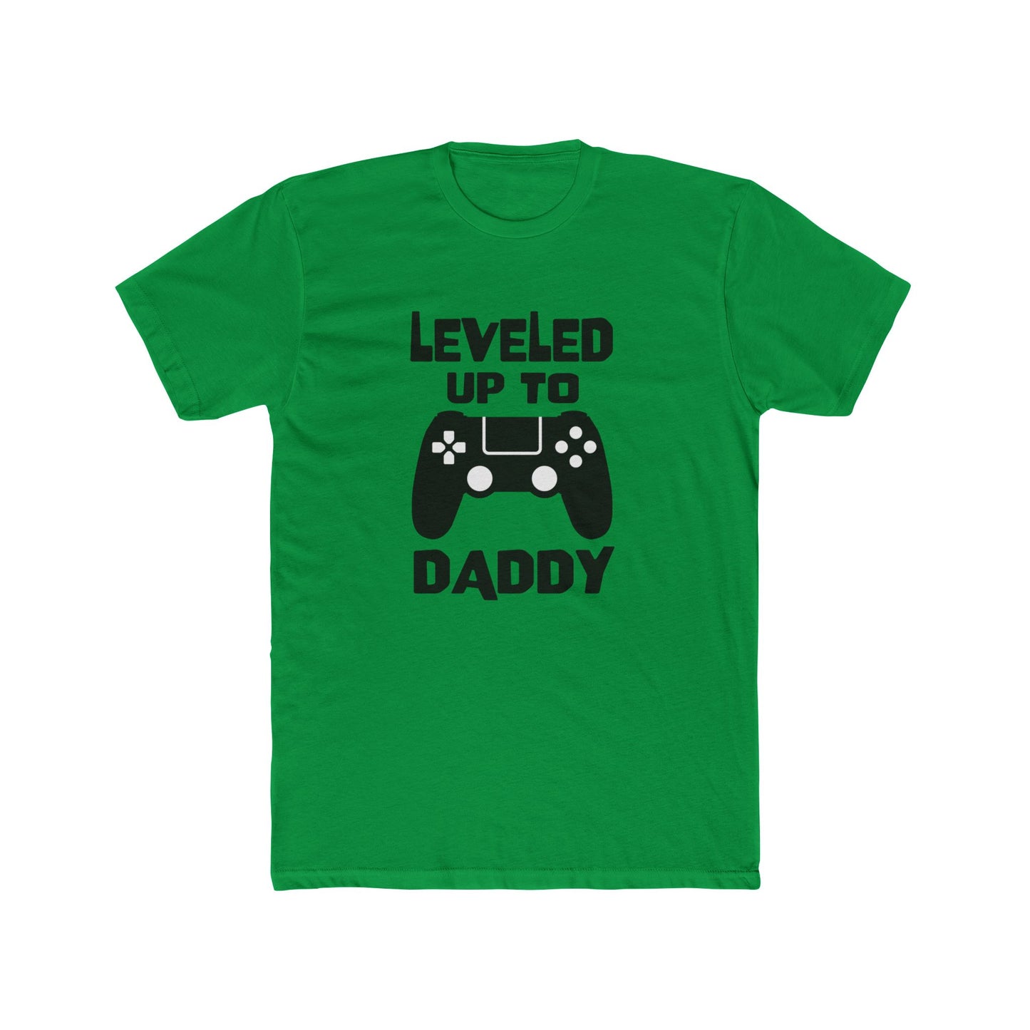 Leveled up to daddy, Unisex Cotton Crew Tee, dad, father, daddy, grandad, fathers day, shirt for dad, gift for dad, gift for fathers day