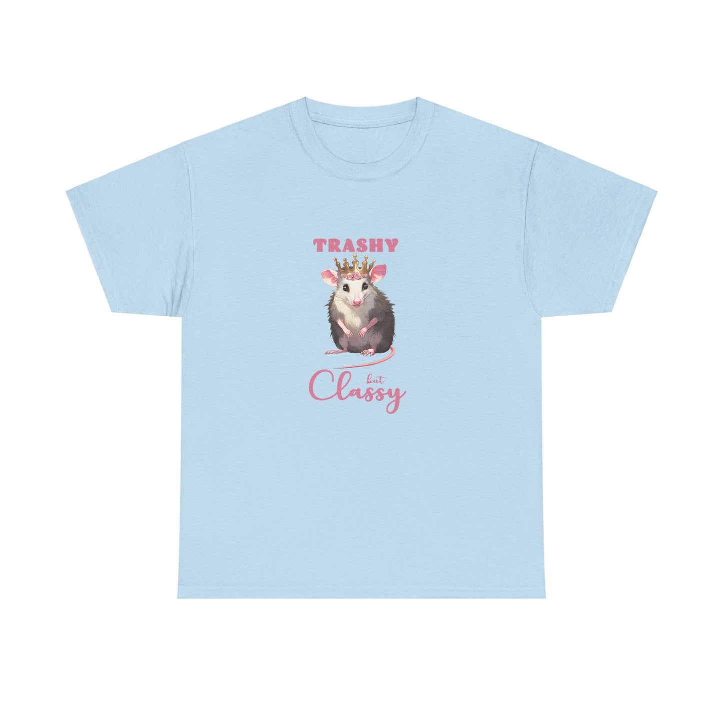 trashy but classy possum shirt, Unisex Heavy Cotton Tee, possum shirt, opossum shirt, possi shirt, oppi shirt, possum love, opossum tshirt, possum tshirt