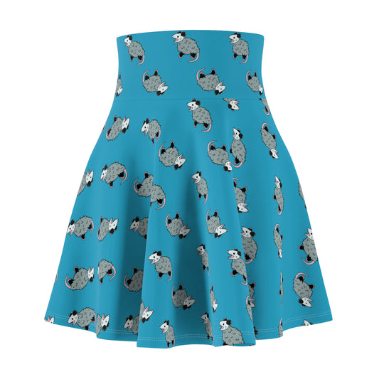 opossum skirt, Women's Skater Skirt, possum skirt, possum, opossum, possum dress, opossum dress, nature, wild animal dress, trash cat, forbiden cat,