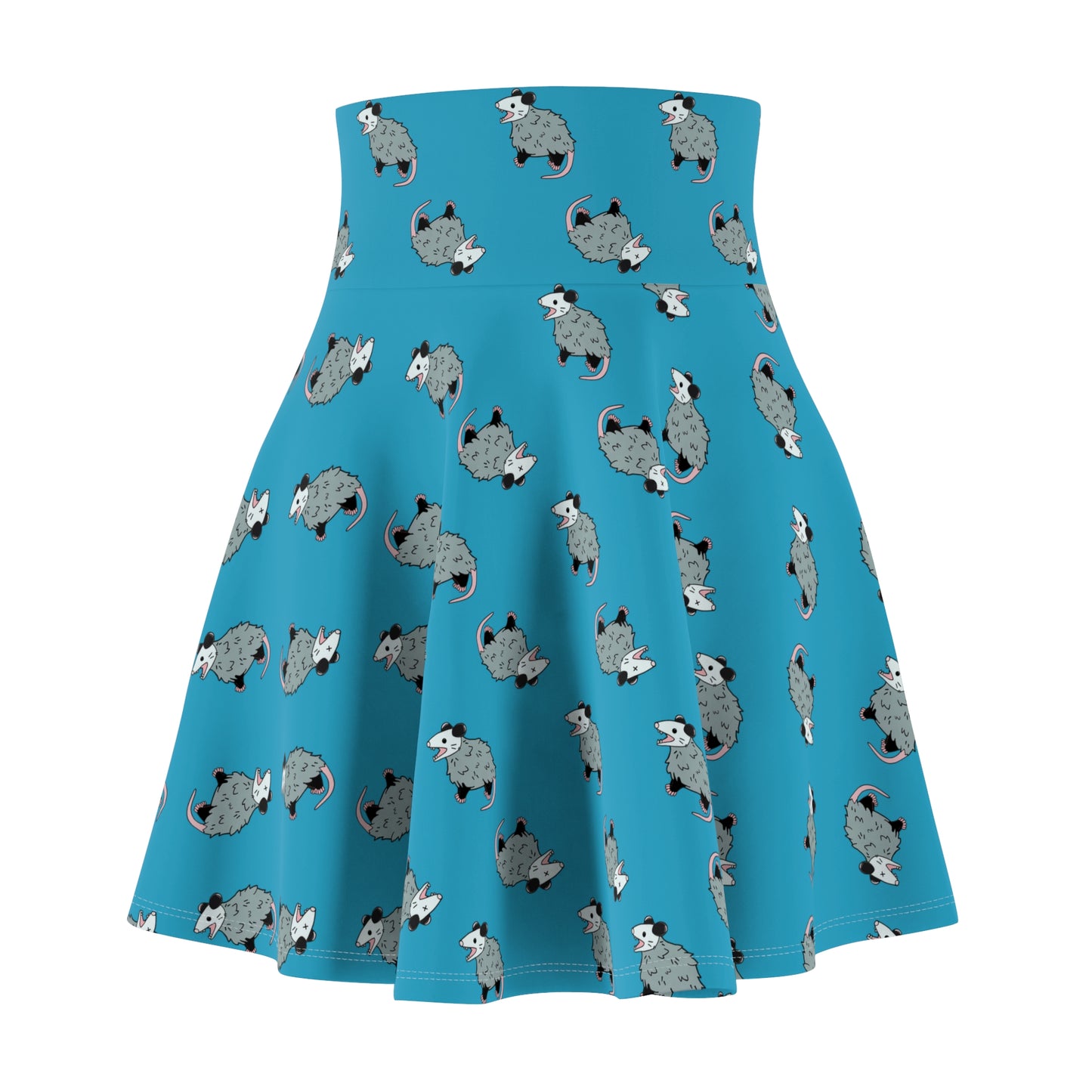 opossum skirt, Women's Skater Skirt, possum skirt, possum, opossum, possum dress, opossum dress, nature, wild animal dress, trash cat, forbiden cat,