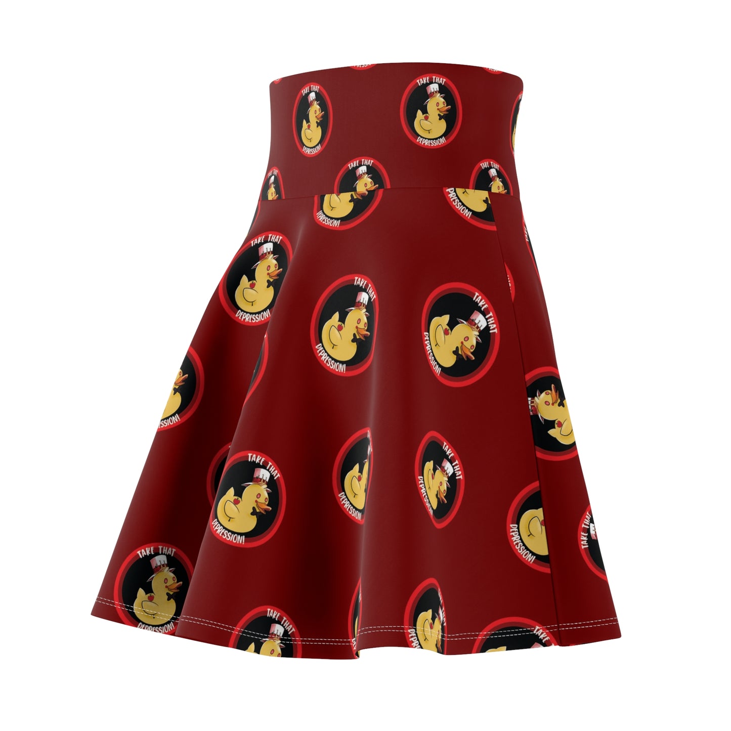 take that depression skirt, Women's Skater Skirt, parody, inside joke, hazbin, lucifer, hell, take that depression, depression, take that depression skirt, depression skirt, hotel