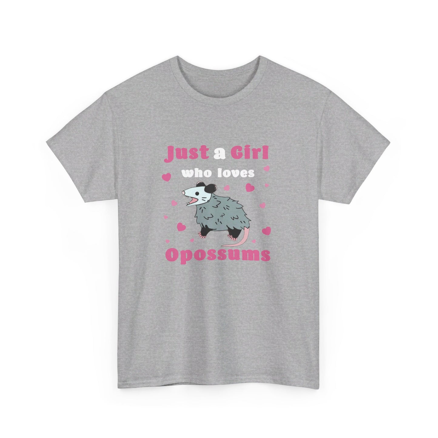 just a girl who loves possums shirt,Unisex Heavy Cotton Tee, possum shirt, opossum shirt, possi shirt, oppi shirt, possum love, opossum tshirt, possum tshirt