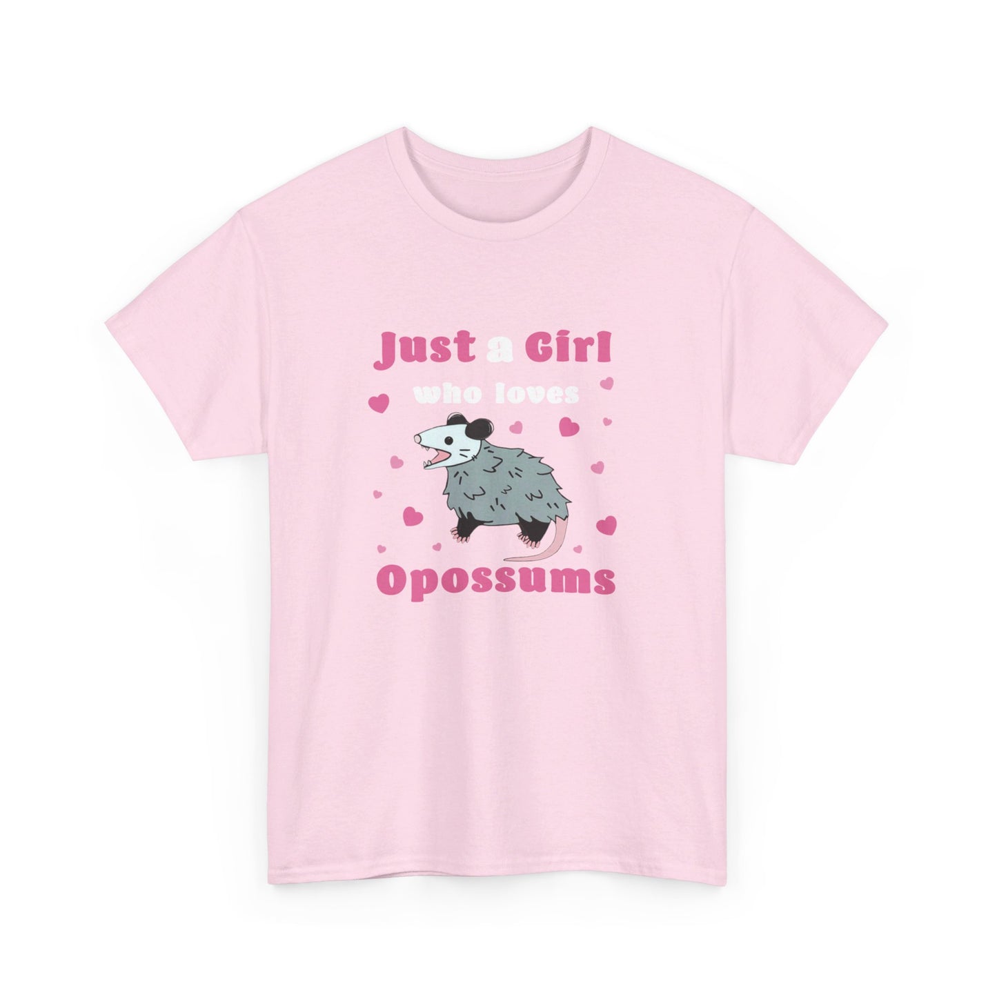 just a girl who loves possums shirt,Unisex Heavy Cotton Tee, possum shirt, opossum shirt, possi shirt, oppi shirt, possum love, opossum tshirt, possum tshirt