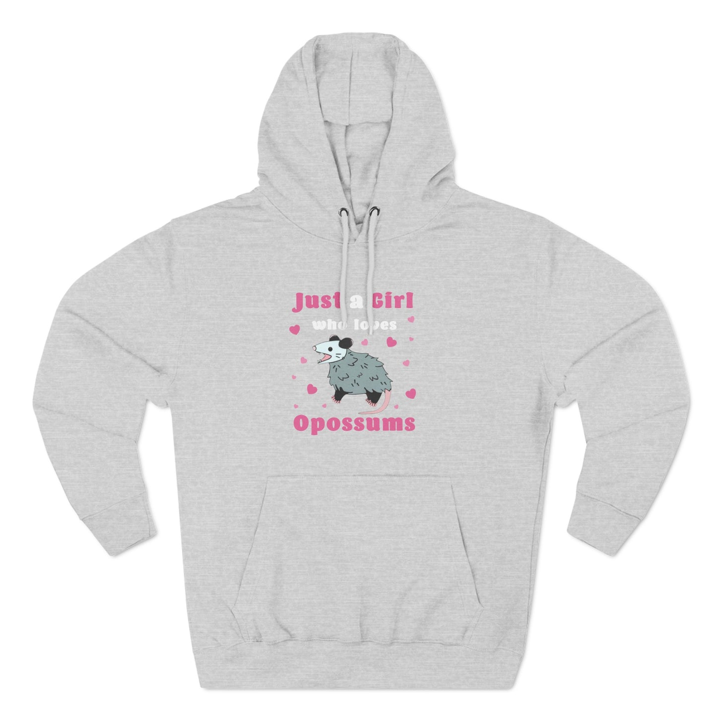 Just a girl who loves opossums, hoodie, Three-Panel Fleece Hoodie, opossum, possum, oppi, possum hoodie, opossum hoodie, possum love