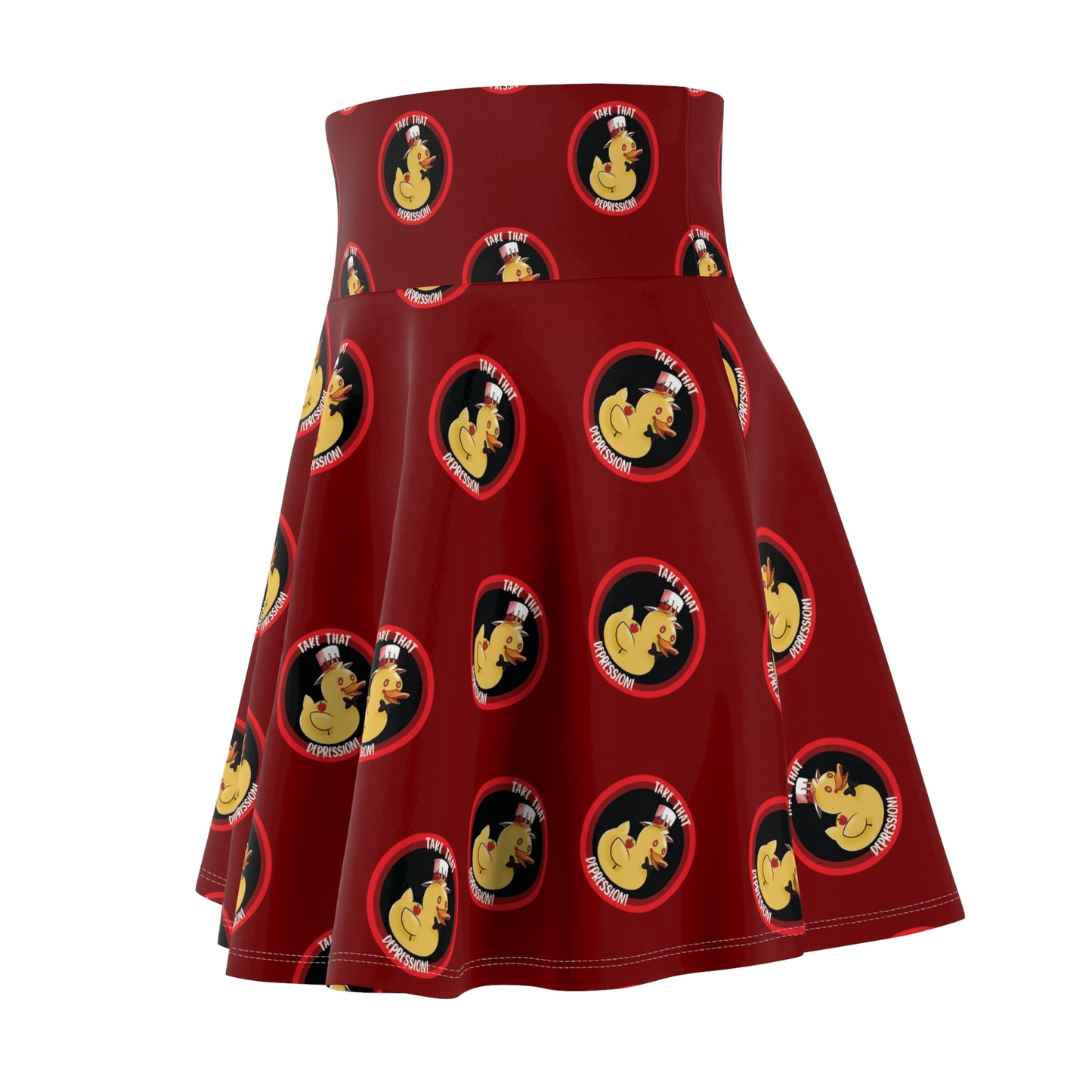 take that depression skirt, Women's Skater Skirt, parody, inside joke, hazbin, lucifer, hell, take that depression, depression, take that depression skirt, depression skirt, hotel