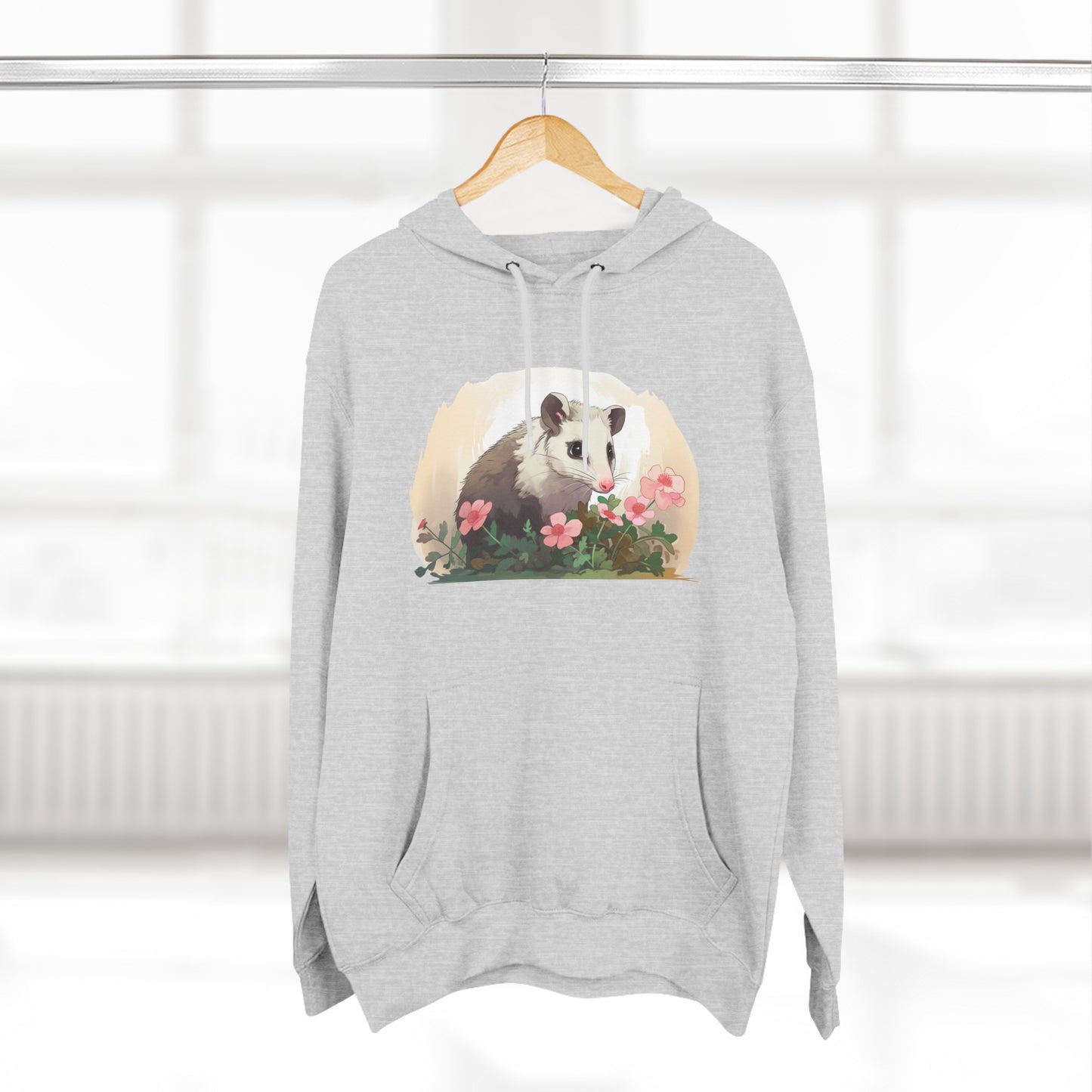 sweet possum, hoodie, Three-Panel Fleece Hoodie, opossum, possum, oppi, possum hoodie, opossum hoodie, possum love