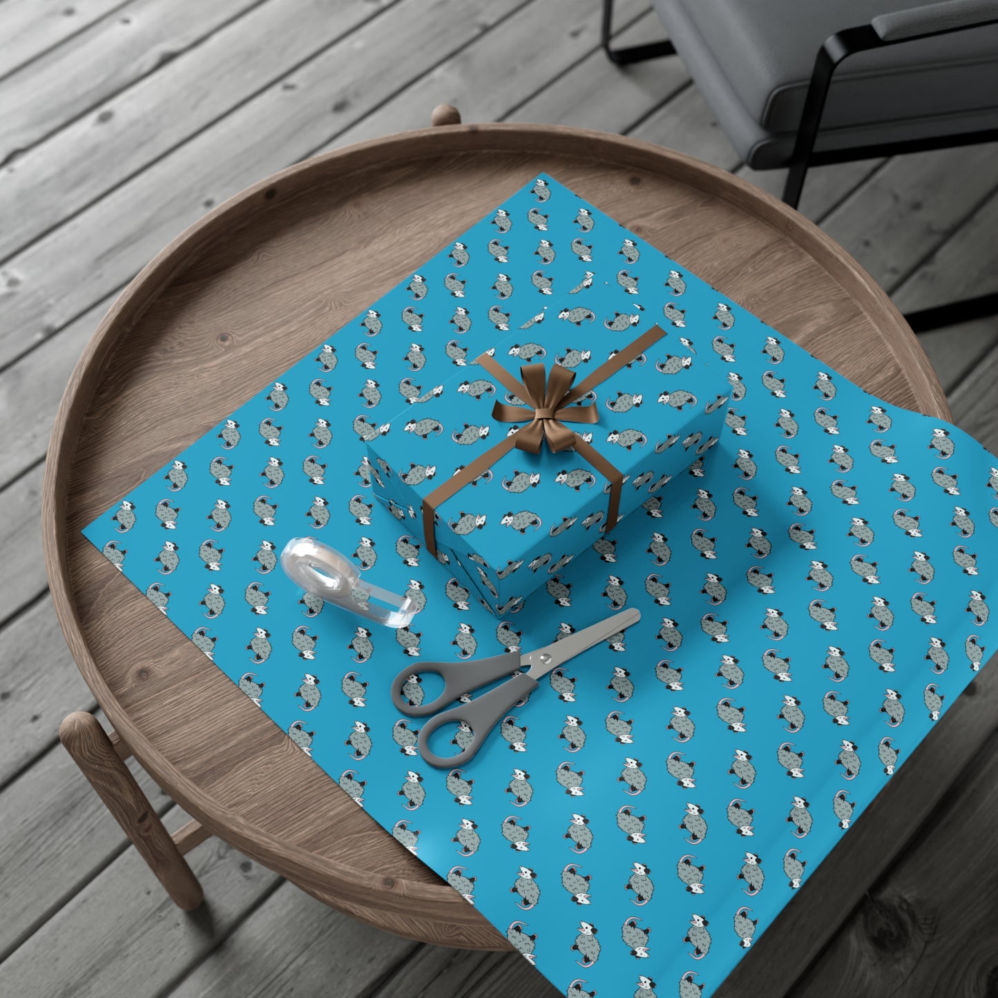 (Blue) possum wrapping paper, opossum wrapping paper, wrapping paper, gift wrap, possum gift wrap, opossum gift wrap, oppi, possi, cute possum