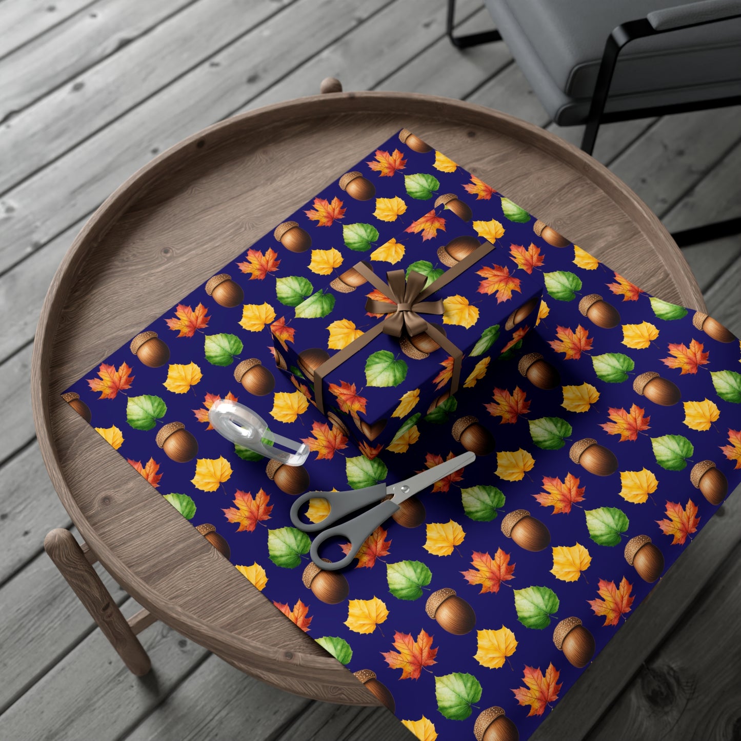 fall gift wrap, fall wrapping paper, wrapping paper, gift wrap, acorn, leaves, fall leaves, fall, cute fall wrapping paper