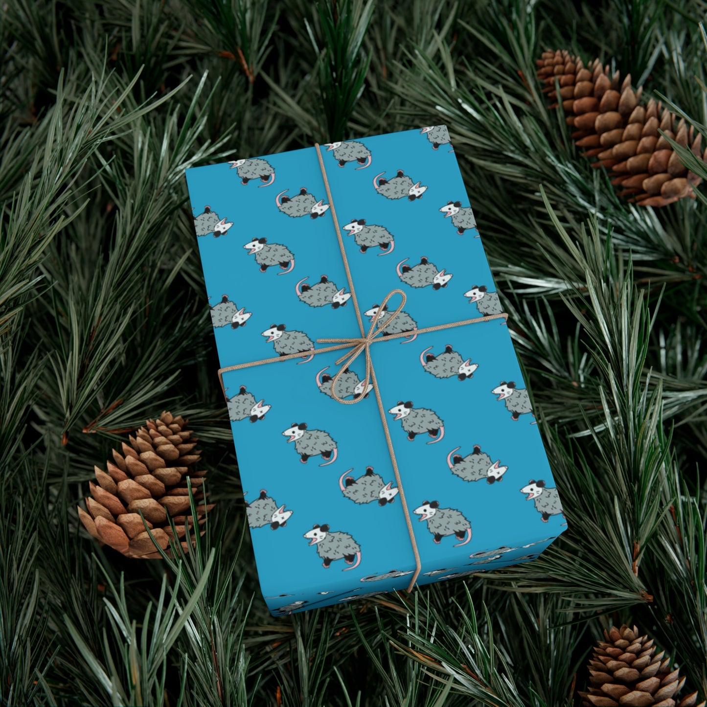 (Blue) possum wrapping paper, opossum wrapping paper, wrapping paper, gift wrap, possum gift wrap, opossum gift wrap, oppi, possi, cute possum