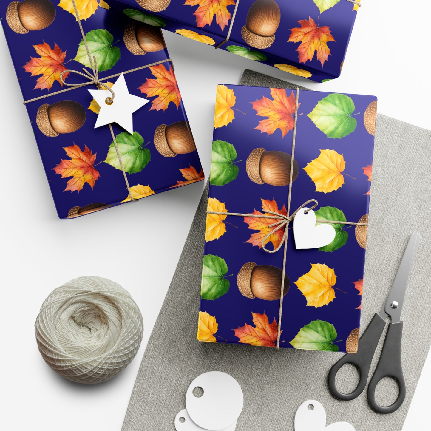 fall gift wrap, fall wrapping paper, wrapping paper, gift wrap, acorn, leaves, fall leaves, fall, cute fall wrapping paper