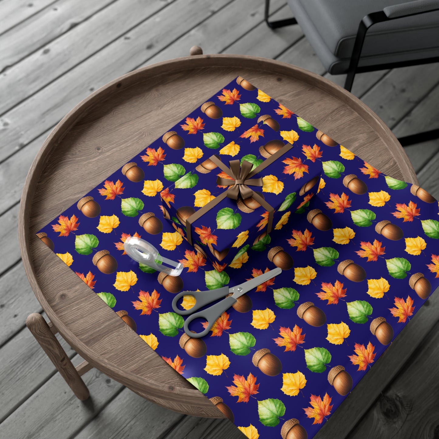 fall gift wrap, fall wrapping paper, wrapping paper, gift wrap, acorn, leaves, fall leaves, fall, cute fall wrapping paper