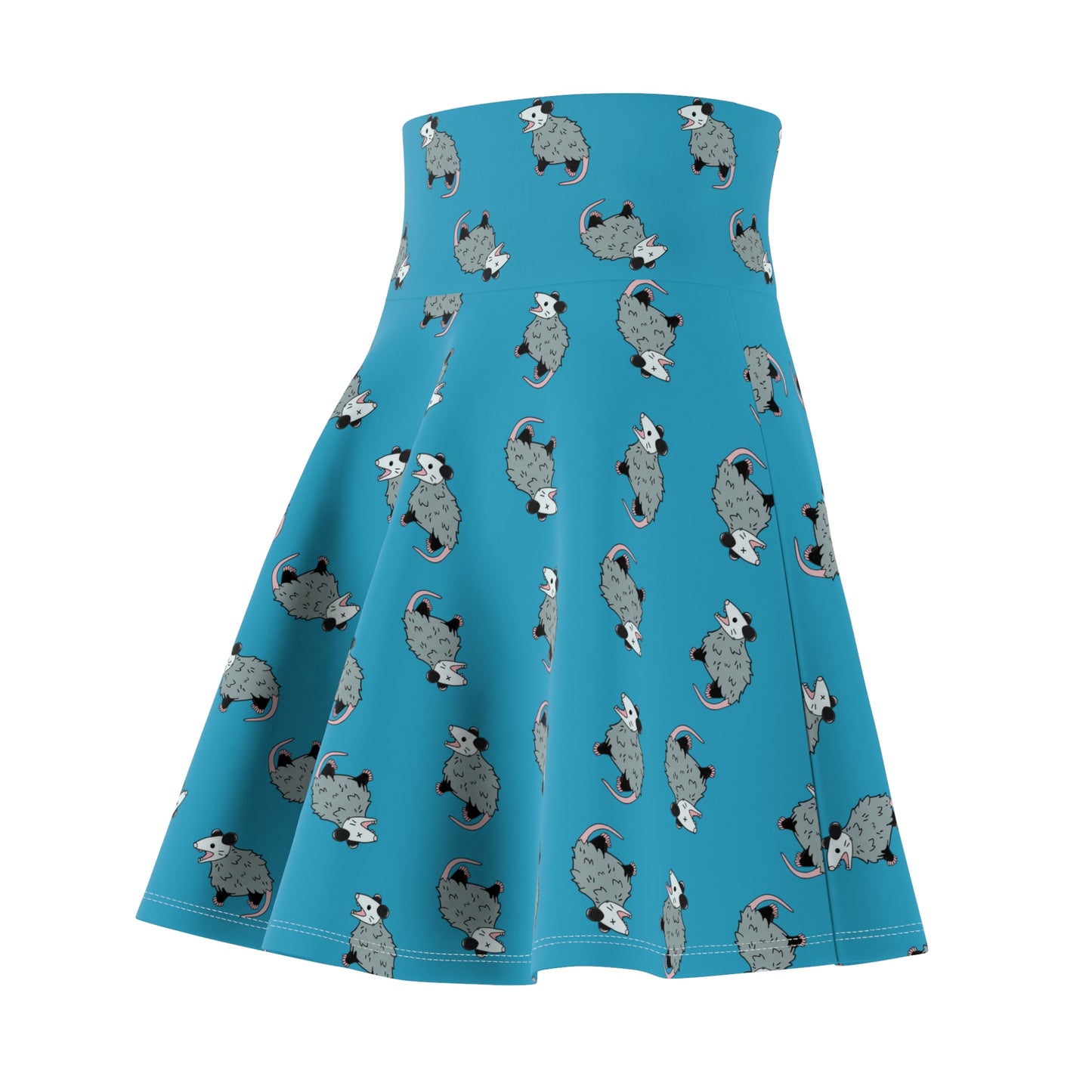 opossum skirt, Women's Skater Skirt, possum skirt, possum, opossum, possum dress, opossum dress, nature, wild animal dress, trash cat, forbiden cat,