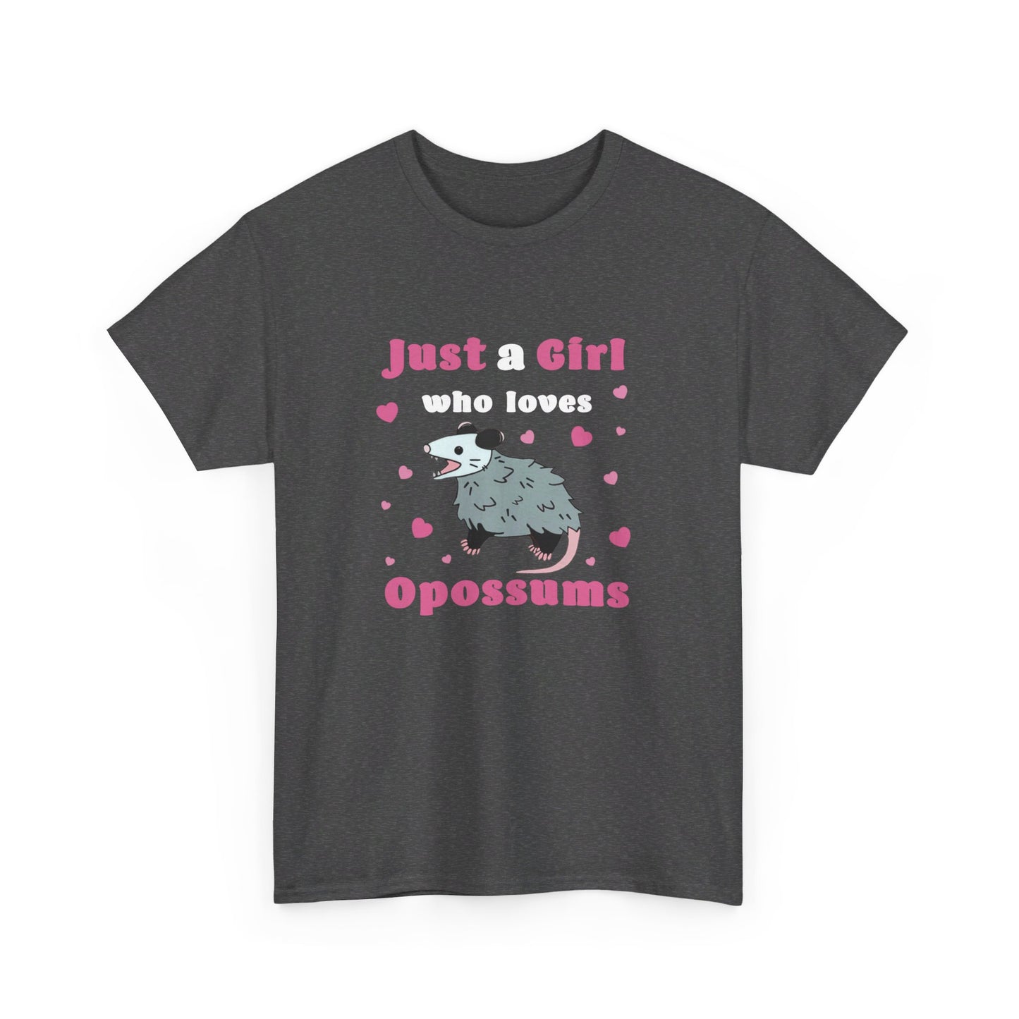 just a girl who loves possums shirt,Unisex Heavy Cotton Tee, possum shirt, opossum shirt, possi shirt, oppi shirt, possum love, opossum tshirt, possum tshirt