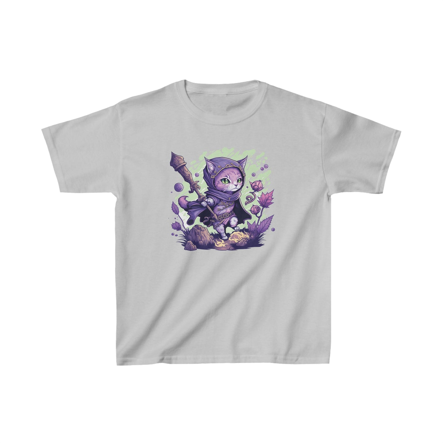 Mage cat - Kids Heavy Cotton™ Tee, kid shirt, kids shirt, cat, kitty cat, cat shirt, cat tshirt, mage cat, mage cat shirt, kitty, d&d, tabletop, gamer