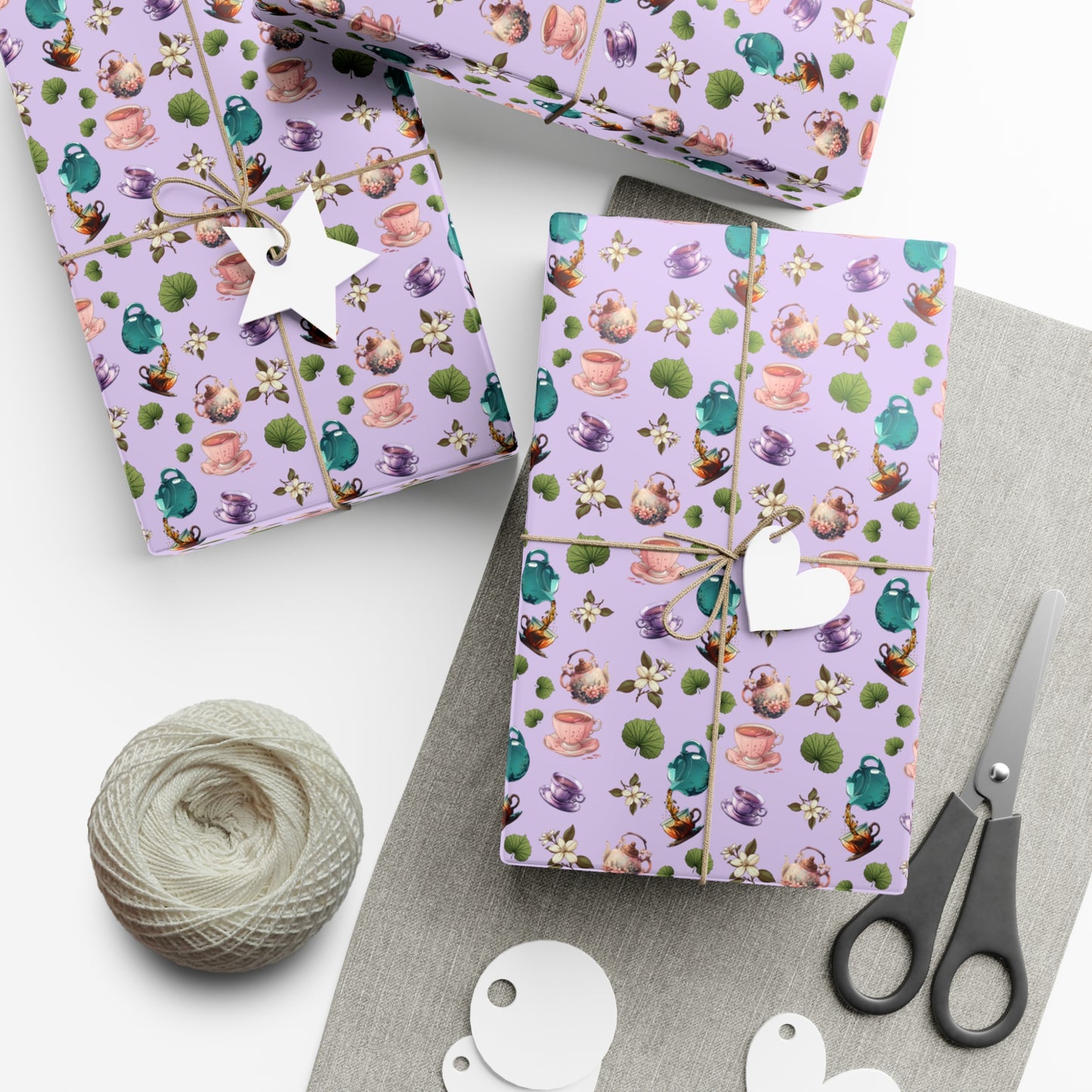 tea time wrapping paper, wrapping paper, gift wrap, tea, tea leaves, tea pot, tea cup, fancy, wedding shower, grandma, mothers day, mother, high tea