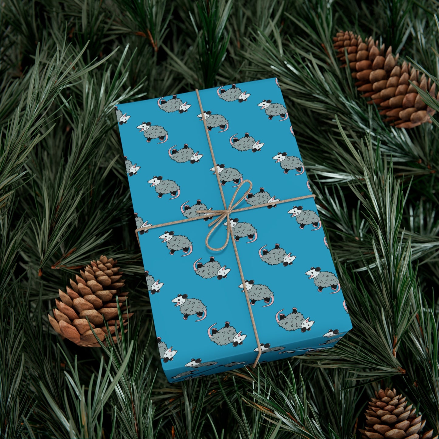 (Blue) possum wrapping paper, opossum wrapping paper, wrapping paper, gift wrap, possum gift wrap, opossum gift wrap, oppi, possi, cute possum