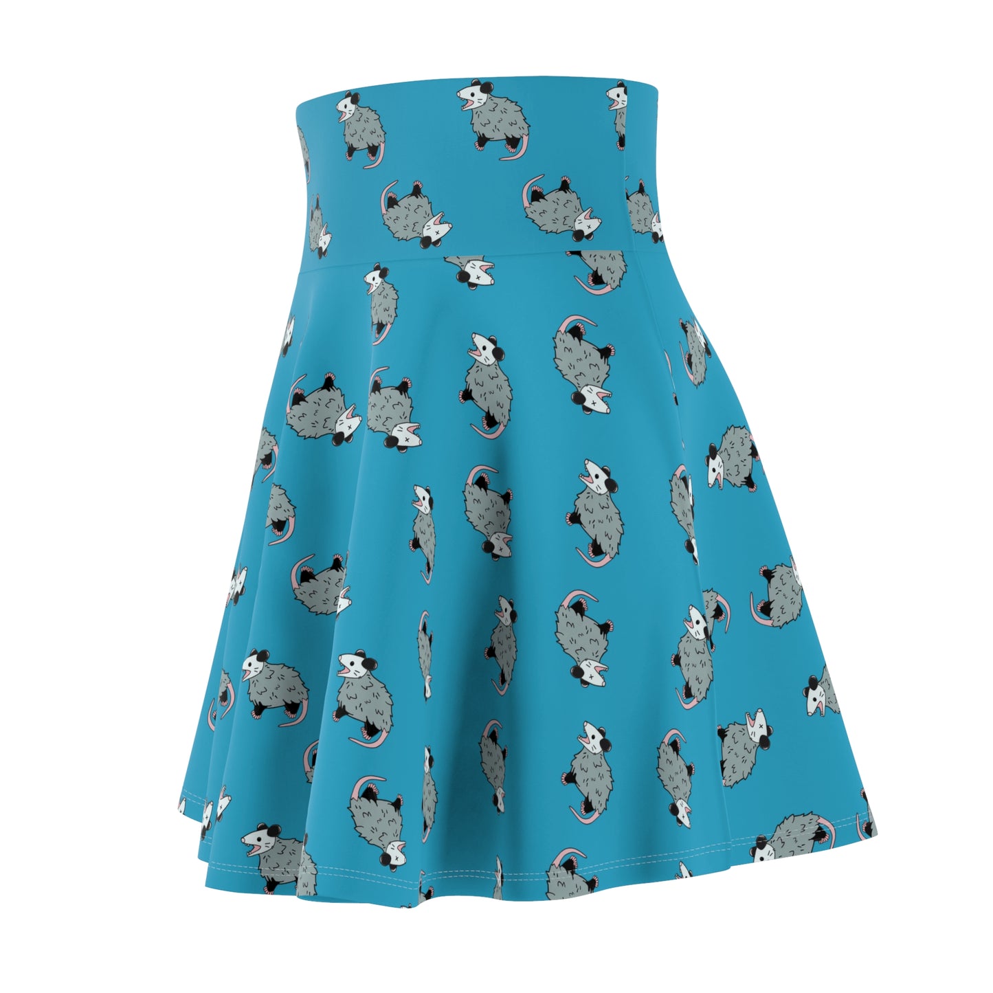 opossum skirt, Women's Skater Skirt, possum skirt, possum, opossum, possum dress, opossum dress, nature, wild animal dress, trash cat, forbiden cat,