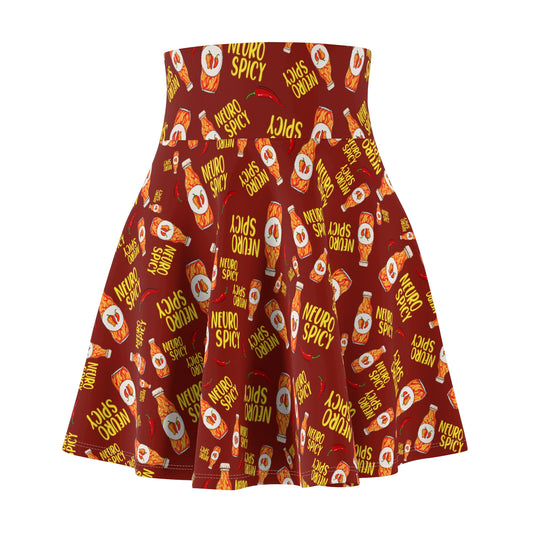 neuro spicy skirt, Women's Skater Skirt, neuro spicy, neuro, neurodivergent, neurodivergent skirt, neuro spicy, spectrum, on the spectrum, autism, autistic, dyslexic, aspergers