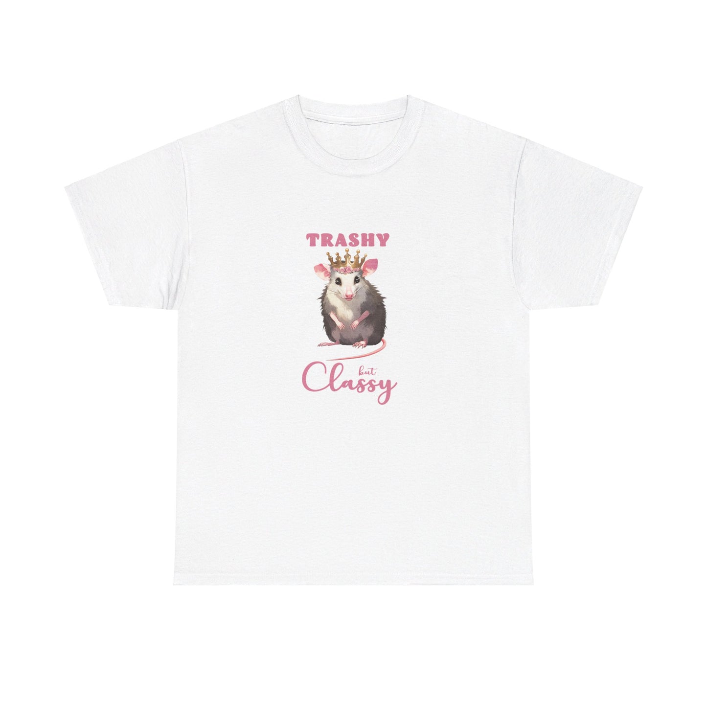 trashy but classy possum shirt, Unisex Heavy Cotton Tee, possum shirt, opossum shirt, possi shirt, oppi shirt, possum love, opossum tshirt, possum tshirt