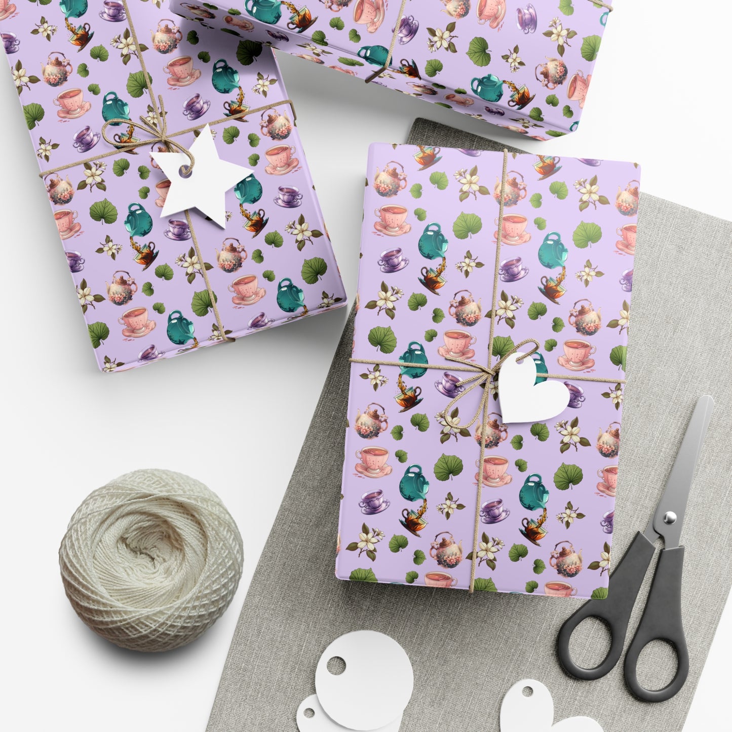 tea time wrapping paper, wrapping paper, gift wrap, tea, tea leaves, tea pot, tea cup, fancy, wedding shower, grandma, mothers day, mother, high tea