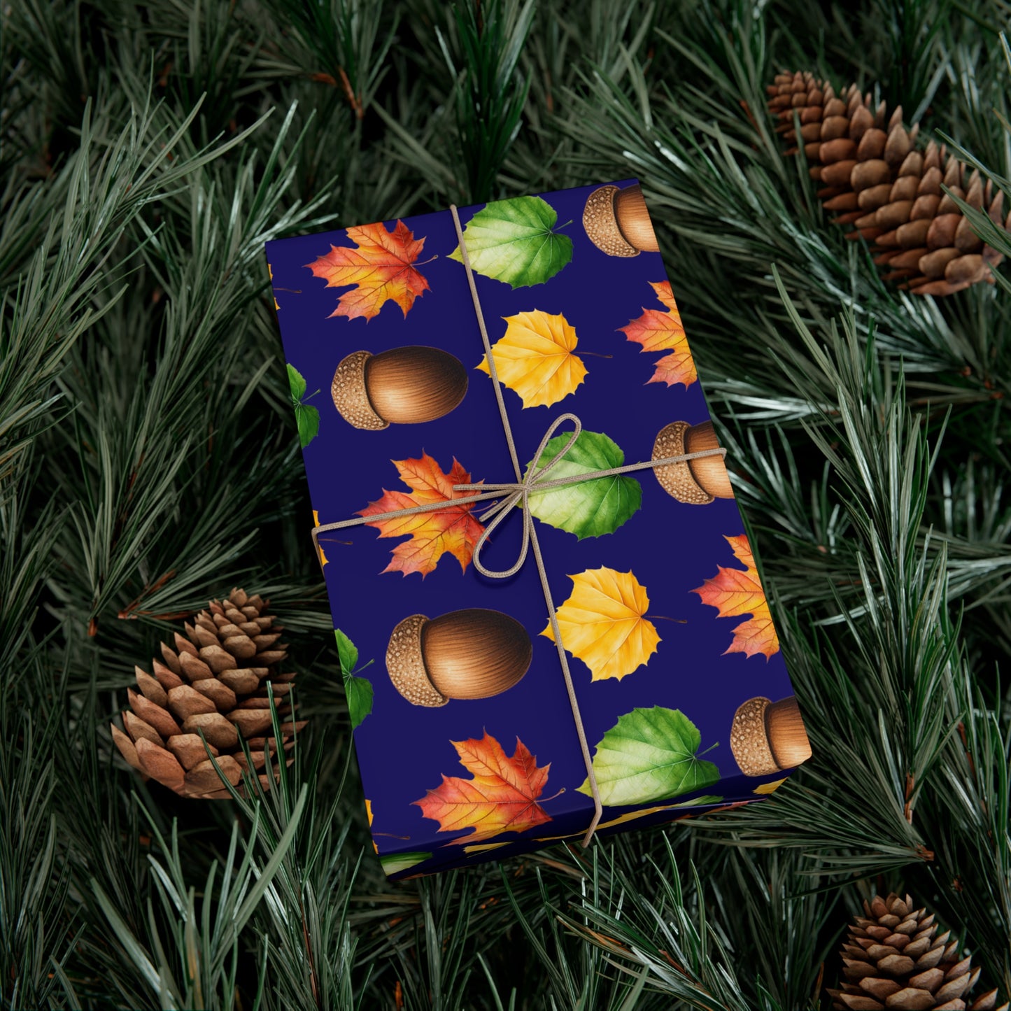 fall gift wrap, fall wrapping paper, wrapping paper, gift wrap, acorn, leaves, fall leaves, fall, cute fall wrapping paper