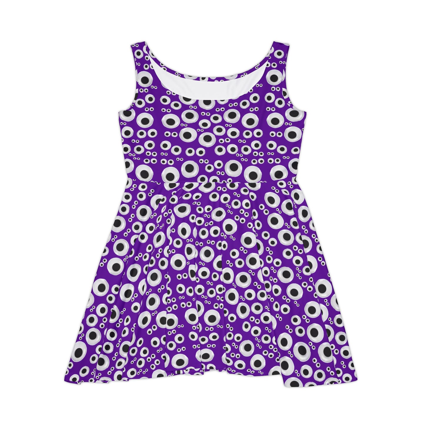 Googley eye purple dress, Women's Skater Dress, dragon con, cult of jon, under his googley eye, dragon con cult, dragon con cults, marriott, hyatt, atlanta, parody, inside joke