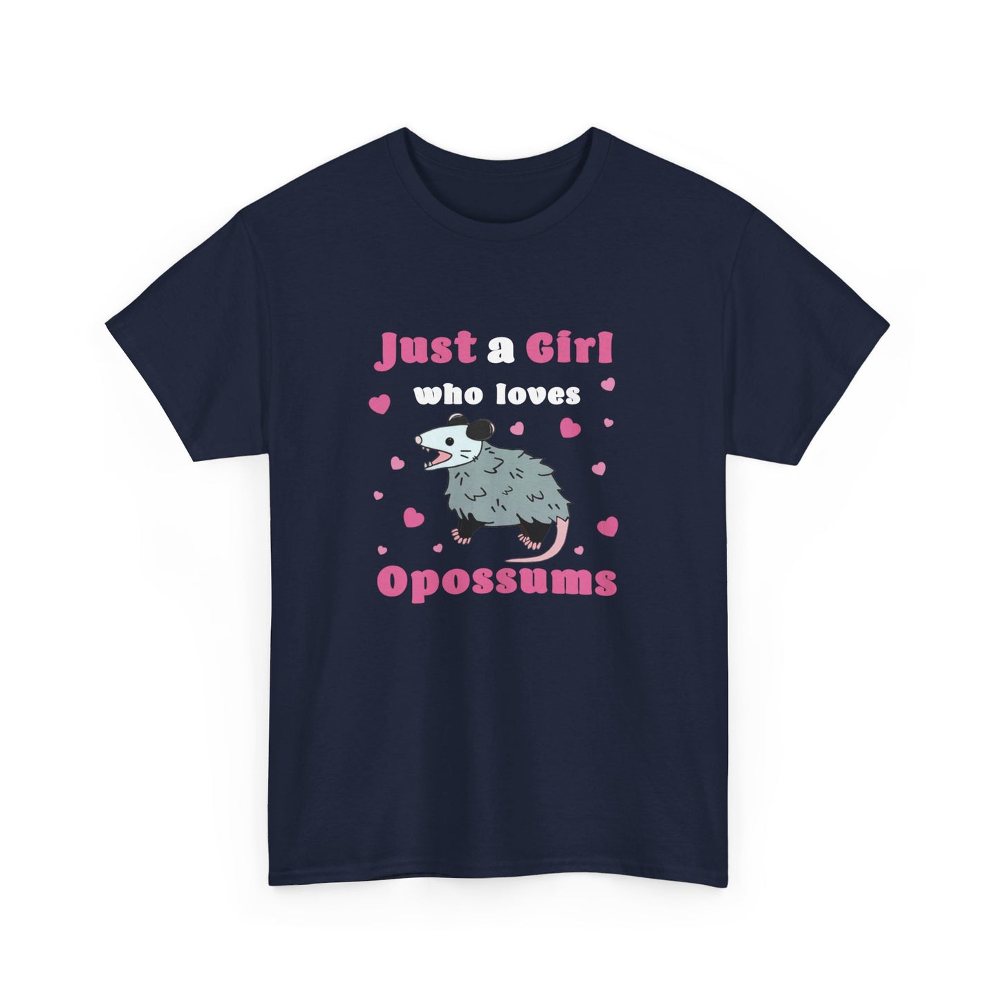 just a girl who loves possums shirt,Unisex Heavy Cotton Tee, possum shirt, opossum shirt, possi shirt, oppi shirt, possum love, opossum tshirt, possum tshirt